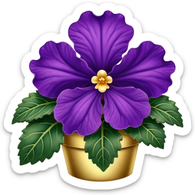 gold gilded African violet sticker