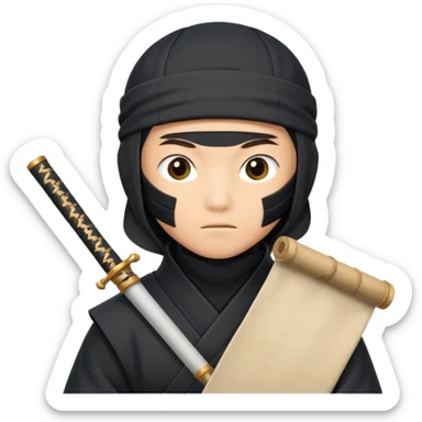 Ninja with closed scroll sticker