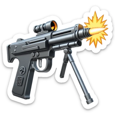 machine gun firing sticker