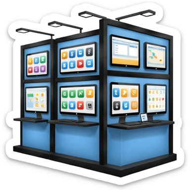 booth in an investment fair sticker