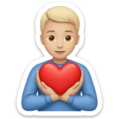 make an emoji of hugging a heart, one person. it's supposed to show a level of gratitude sticker
