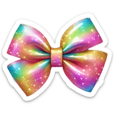 glittery lisa frank bow sticker