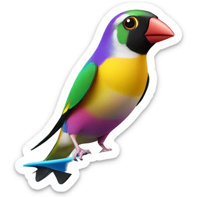 Gouldian finch surfing  sticker