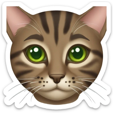 brown tabby cat with green eyes sticker