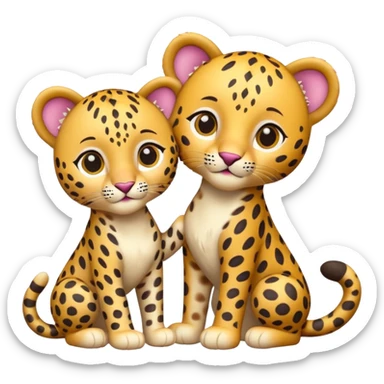 Isolated, detaile illustration of the most incredibly adorable baby leopard with his baby sister
figurine imaginable, toy style. sticker