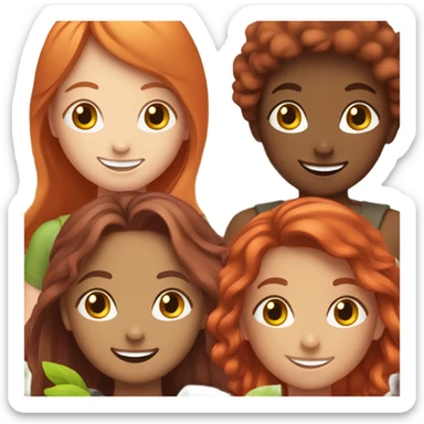 happy red head girls outdoors together sticker
