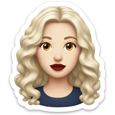 Auburn white girl with red lips sticker