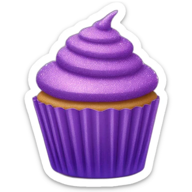 Happy purple glittery cupcake  sticker