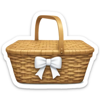 picnic basket with a white bow on it sticker