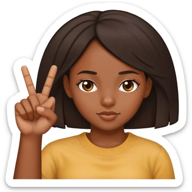 Black girl sticking up middle finger  sticker