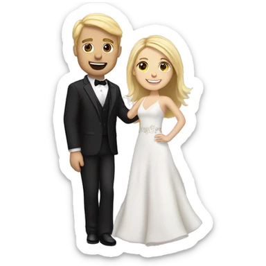 first dance wedding blond man and brunette woman sticker