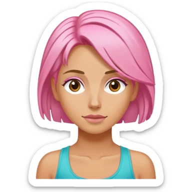 Fitnes sport blonde and pink hair sticker