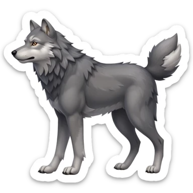 wolf walking on 4 sticker