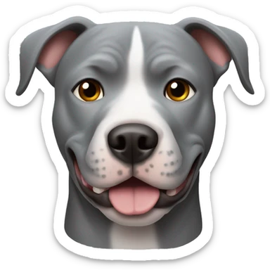 grey pitbull dog face sticker