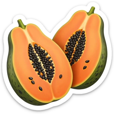 I wanted to create a emoji of papaya fruit where its cut in half and its showing its seeds sticker