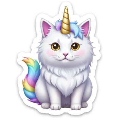 Gato con cuerno de unicornio  sticker