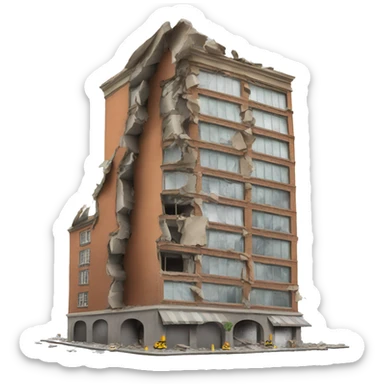 building collapsed sticker