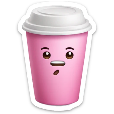pink coffe to go cup sticker