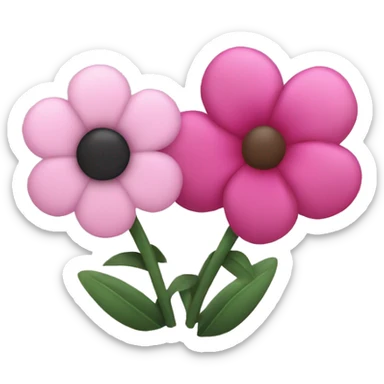Light pink and dark pink flowers sticker