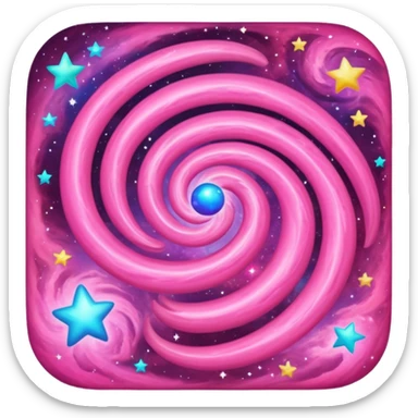 pink universe with cosmic swirls and stars sticker