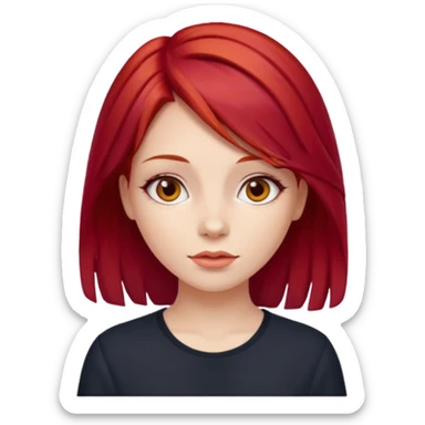 girl with cherry red hair sticker
