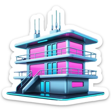 Shiny advanced futuristic Cyberpunk house sticker
