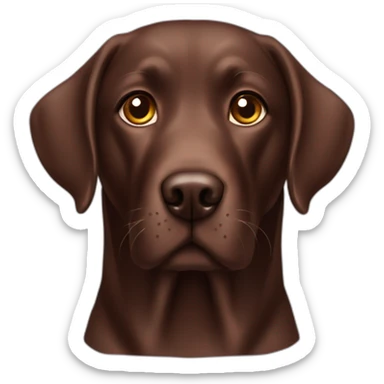 Chocolate Labrador with erect ears sticker