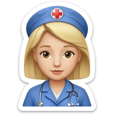 Hot nurse blonde wild short hair sticker