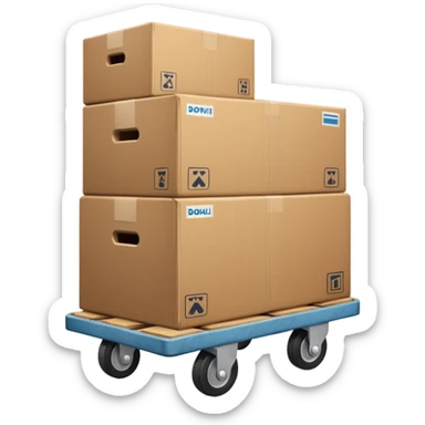 Furniture Dolly – with a sofa or boxes stacked on it sticker