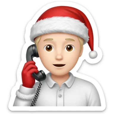 christmas talking on the phone sticker