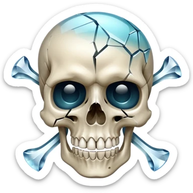 make the bow be holding the skull together make the skull see threw crystal sticker