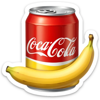 Create a can of coca cola vanilla with a banana color  sticker