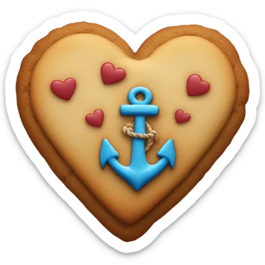 cookie heart with anchor sticker