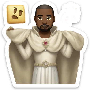 kanye west wearing a princess costume  sticker