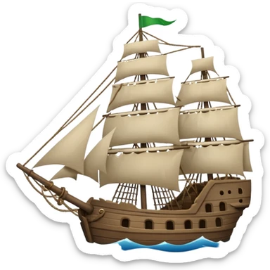 The Flying Dutchman with torn sails sticker