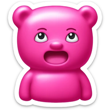 Pink gummy bear y2k sticker