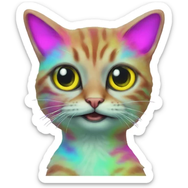 Acid trippy cat sticker