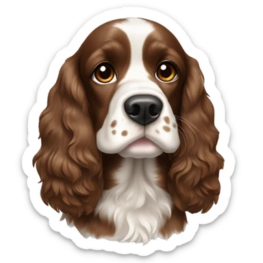 Cocker spaniel brown with white spots sticker