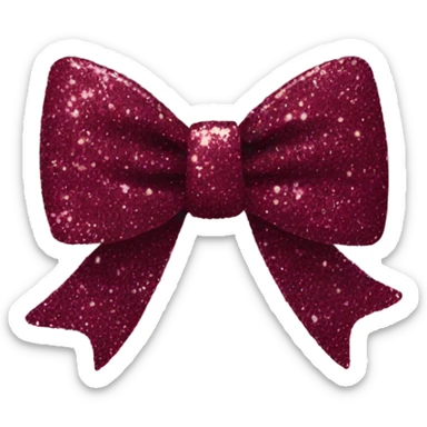 burgundy glitter bow sticker