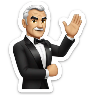 Sean connery as james bond waving sticker