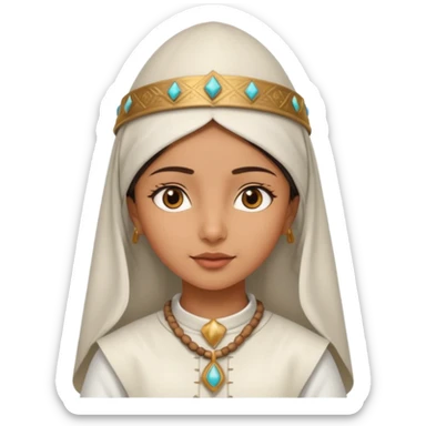 ancient arab girl with conical hat, white sticker