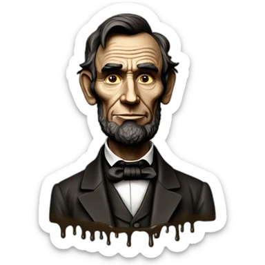 Abraham Lincoln dirty and covered in mud sticker