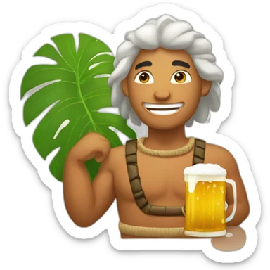 Tahitian with beer  sticker