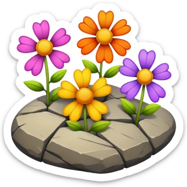  rock flowers sticker
