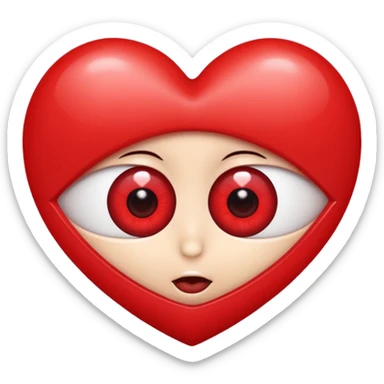 A kids Eyes popping out shaped like hearts  sticker
