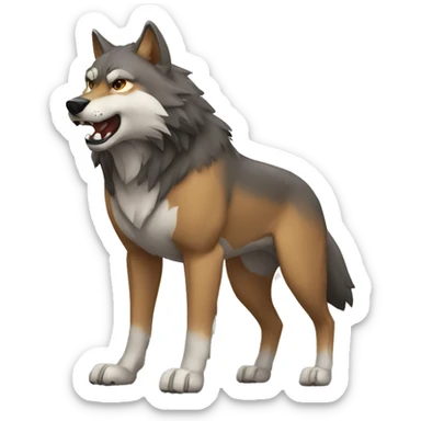 muscular wolves sticker