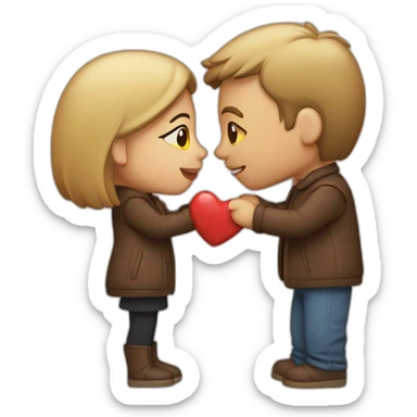 Pareja dando un beso sticker
