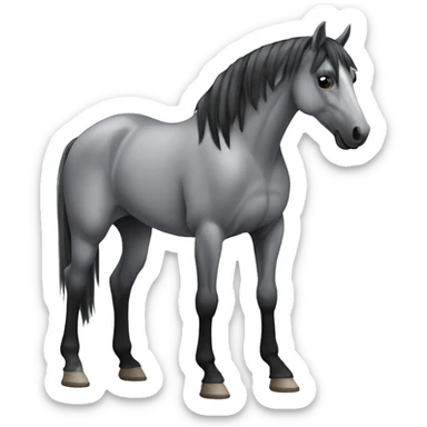 Skinny grey and black horse  sticker