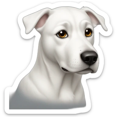 60 pound white dog with black patch on right eye sticker