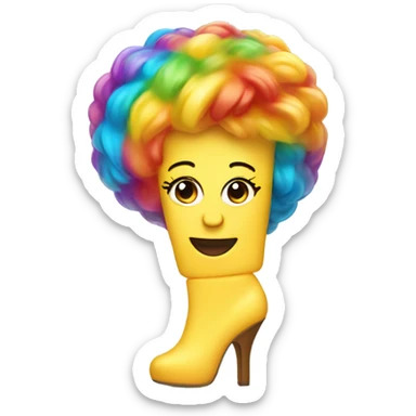 A stick of butter with wig and high heels sticker